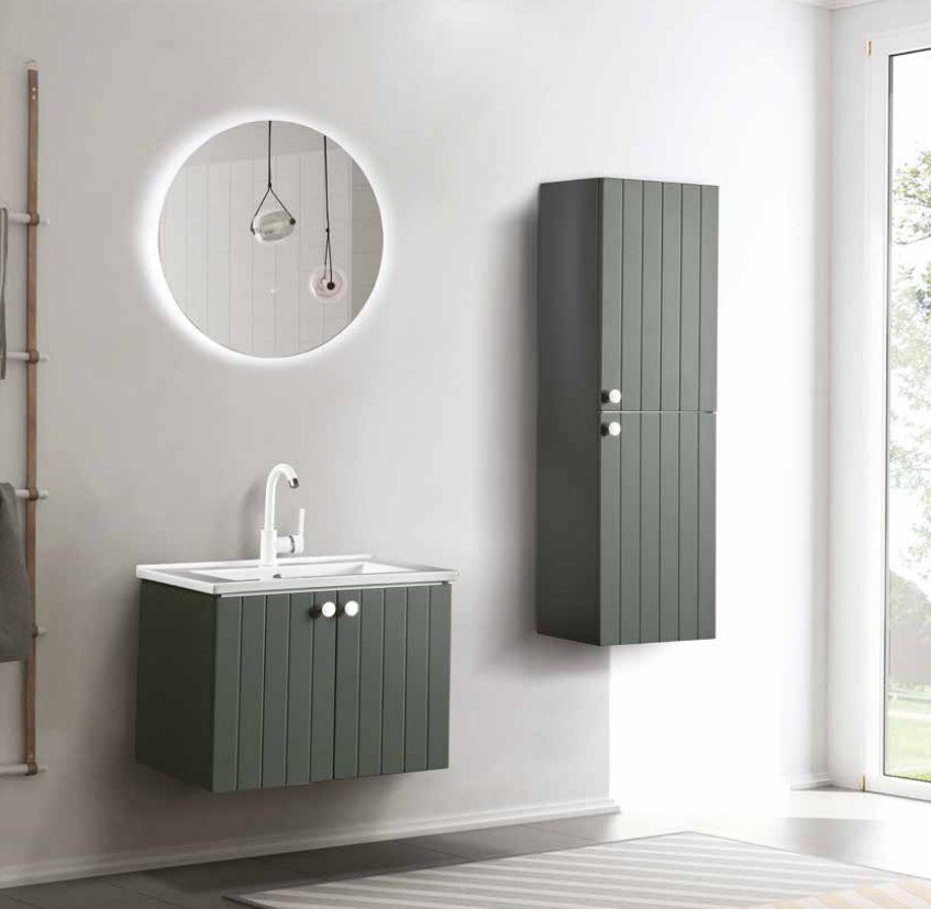 BANYO DOLABI D-LINE HAKİ YEŞİL - BOY DOLABI 